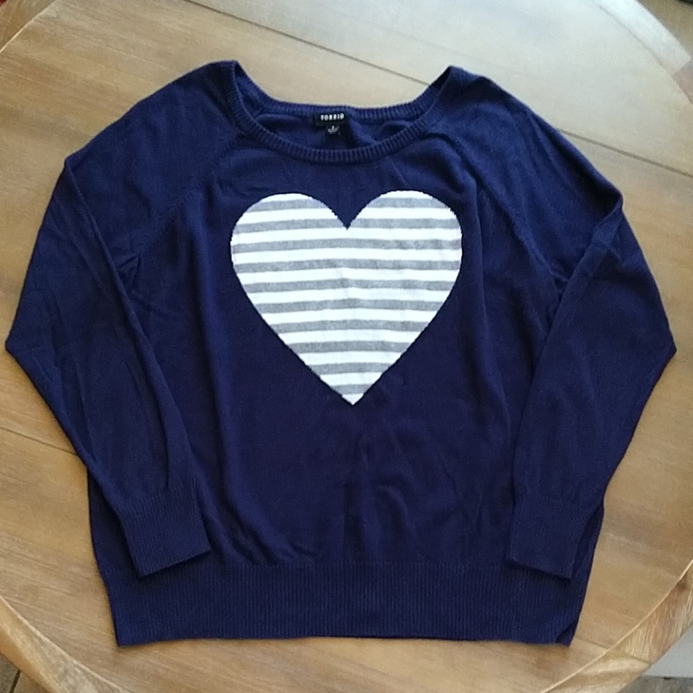 Striped heart sweater